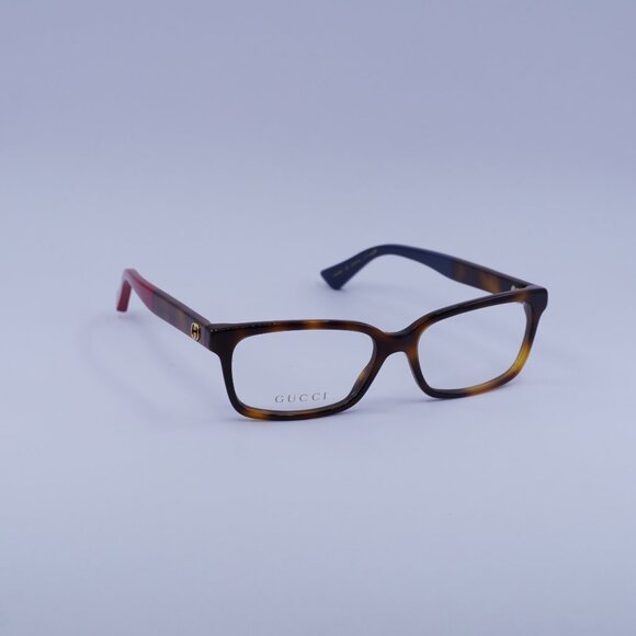 Gucci GG0168O 004 Eyeglasses Havana 53mm Rectangle Frame - Picture 1 of 10